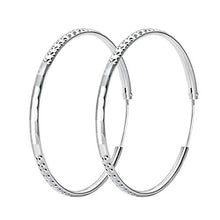 Carica l&#39;immagine nel visualizzatore di Gallery, T400 Orecchini Cerchio Argento 925 Creoli per Donna Ragazze Sleeper Regali...