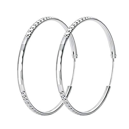 T400 Orecchini Cerchio Argento 925 Creoli per Donna Ragazze Sleeper Regali...