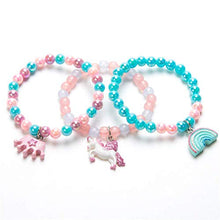 Carica l'immagine nel visualizzatore di Gallery, Braccialetti colorati con unicorno, per bambine, set di gioielli per... - Ilgrandebazar
