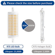 Carica l&#39;immagine nel visualizzatore di Gallery, Akynite R7S LED 118mm 30W Dimmerabile 3000LM, Luce Calda 3000K, Equivalente a Lampada Alogena R7S J118 300W 250W, AC 220V, Lampadina R7S 118mm LED Ceramica alta Luminosità per Studio, 1 pezzo