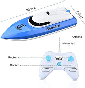 STOTOY Barca Telecomandata, per Piscine e Laghi, Mini Motoscafo Elettrico 2.4G Hz per Bambini e Adulti, Barca Radiocomandata Giocattoli Bambino 6+ Anni Regali per Bambini (Barca telecomandata)