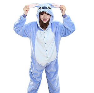 Pigiama Kigurumi Tuta Costume Animale per Altezza 159cm-168cm/M, Stitch Blu