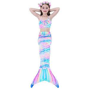 Costume da bagno a forma di coda sirena, bikini 6-7 anni, Newrainbow