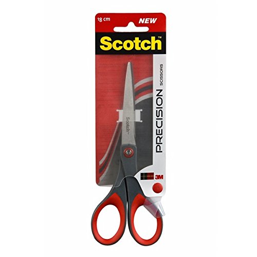 3M Scotch Precision Forbici con Lame in Acciaio 18 cm, Rosso/Grigio - Ilgrandebazar