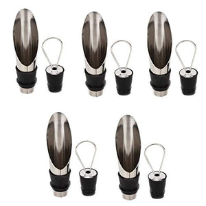 le bottiglie di vino in acciaio inossidabile aerating beccuccio e Pack 5 - Ilgrandebazar