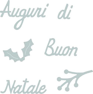 Sizzix 662156 Fustella Auguri di Buon Natale, Acciaio, Argento