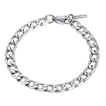 Carica l&#39;immagine nel visualizzatore di Gallery, PROSTEEL Bracciale Uomo a Catena Cubana Semplice, Braccialetto 6 Mm - Argento - Ilgrandebazar