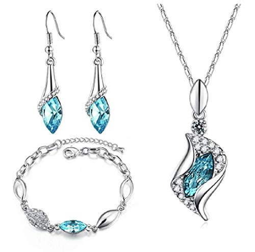 INTVN Set di Gioielli in Cristallo, Collana Orecchini Bracciali Crystal A - Ilgrandebazar