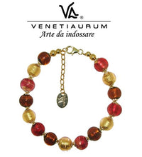 Carica l&#39;immagine nel visualizzatore di Gallery, Venetiaurum - Bracciale donna con perle in vetro originale di Murano e...