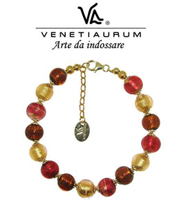 Venetiaurum - Bracciale donna con perle in vetro originale di Murano e...