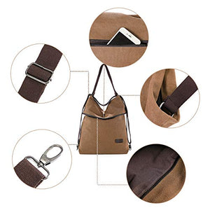 JOSEKO Zaino Casual per Donna, Borse a Spalla 12,99 x 5,11 x 16,53, Cachi