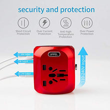 Carica l&#39;immagine nel visualizzatore di Gallery, Milool Adattatore Universale da Viaggio con QC3.0 Quick Charge 2 Porte Rosso - Ilgrandebazar