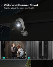 Carica l'immagine nel visualizzatore di Gallery, ieGeek 2K Telecamera Wi-Fi Interno / Esterno Batteria Senza Fili, Videocamera Sorveglianza con Visione Notturna a Colori, Allarme con Rilevamento del Movimento, Sirena, IP65, Audio a 2 Vie, SD/Cloud