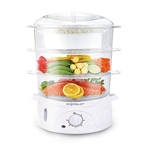 Aigostar Fitfoodie 30CFO - Vaporiera con Timer, 3 cestini, 800W, BPA Free e... - Ilgrandebazar
