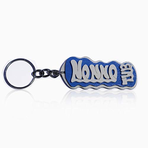 Portachiavi in legno fatto a mano personalizzato con la scritta Nonno TVB,... - Ilgrandebazar