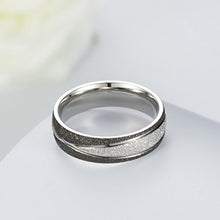 Carica l&#39;immagine nel visualizzatore di Gallery, PAURO Mattching Set da Coppia in Acciaio Inox sabbiato Band Anello per Nero - Ilgrandebazar