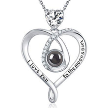 Carica l&#39;immagine nel visualizzatore di Gallery, GinoMay, collana con ciondolo a forma di&quot;I Love You&quot;, Collana Con Diamanti - Ilgrandebazar