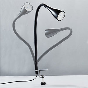 Lampada LED da tavolo con morsetto dimmerabile su 3 livelli, include Nero