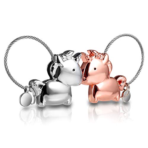 QGWZ Portachiavi Amante 1 Paio Carino Key chain e Uomo Donna Amore ad Anello...