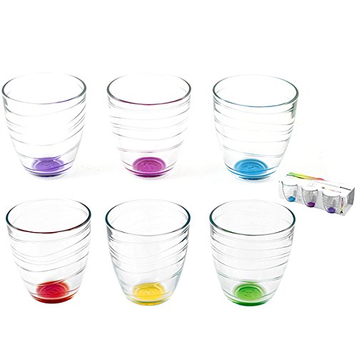 PASABAHCE Set Di 6 Bicchieri In Vetro Space - Capacità 20 Cl, Goffrati, Trasparenti - 2