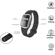 Carica l&#39;immagine nel visualizzatore di Gallery, MENGZF ultrasuoni Bracciale Repellente per zanzare Braccialetto nero