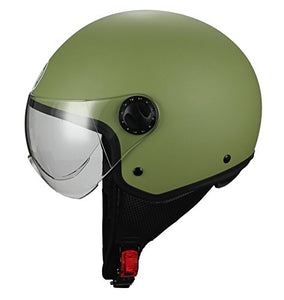 BHR 05254 Casco Moto Demi-Jet Modelo 801 con Linea One, Verde L, Opaco - Ilgrandebazar