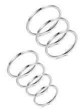 Carica l&#39;immagine nel visualizzatore di Gallery, Yadoca 7 Pezzi Acciaio Inossidabile Anelli Impilabili per Donne Argento-tone