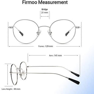 Firmoo Occhiali Luce Blu, Occhiali da Riposo per Computer Anti Luce Blu/Mal di Testa, Occhiali Retrò Rotondi Uomo Donna(Argento)