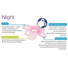 Carica l&#39;immagine nel visualizzatore di Gallery, MAM 523322 - Ciuccio &quot;Night&quot; in silicone per bambine da 0 a 6 mesi, Rossa