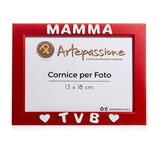 Carica l&#39;immagine nel visualizzatore di Gallery, Cornici Rossa per Foto in Legno 13x18 con la Scritta&quot;Mamma TVB&quot; e Decorata... - Ilgrandebazar