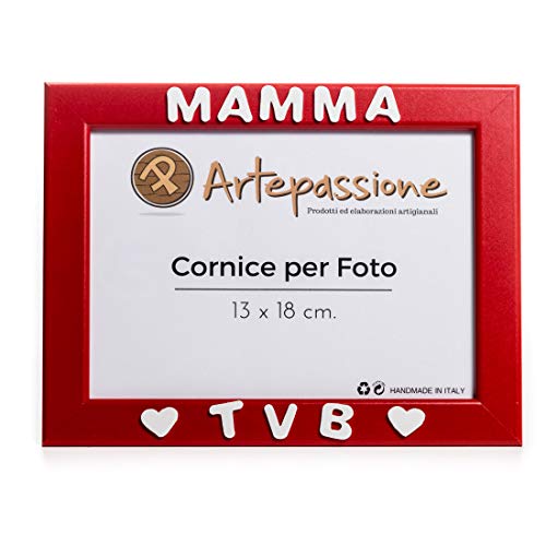 Cornici Rossa per Foto in Legno 13x18 con la Scritta