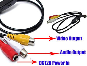 Vanxse Cctv Mini telecamera di sicurezza spia 3,6 mm 90 gradi HD 1000tvl 6...
