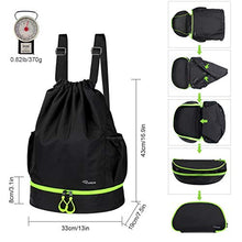Carica l'immagine nel visualizzatore di Gallery, Ryaco Borsa Palestra Zaino Sacca Sportiva Nero &amp; Verde Neon