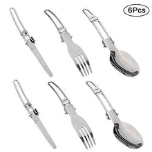Carica l'immagine nel visualizzatore di Gallery, gotyou 6 Pezzi Posate in Acciaio Inossidabile,Posate Portatili/Posate...