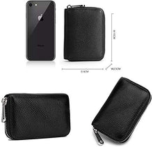 Carica l'immagine nel visualizzatore di Gallery, Meowoo RFID Porta Carte Credito Portafoglio Donne Uomo Pelle Cerniera 12 Nero - Ilgrandebazar