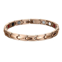 Carica l&#39;immagine nel visualizzatore di Gallery, Ebuty Donne in Acciaio Inox Magnetico Terapia Braccialetto Oro Rosa 4... - Ilgrandebazar