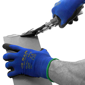 S&R 12 x Guanti da Lavoro 12 Paia in poliestere con rivestimento PU. L/10