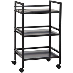 Amazon Basics - Carrello su ruote, portaoggetti, a tre ripiani, Nero