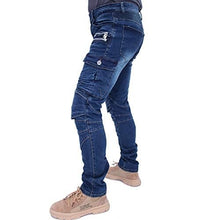 Carica l'immagine nel visualizzatore di Gallery, CBBI-WCCI Uomo Pantaloni da Moto Biker Jeans Protezione Motorcycle Pantaloni Rinforzato Slim Fit Armature Pants, 4 x Pad di Protezione (M = 30W / 31L, Blu)