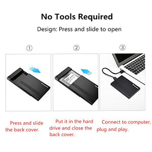 GeekerChip 2.5 inch USB 3.0 HDD SSD Case Esterno per Disco Rigido Nero