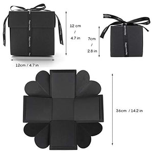 KATELUO Esplosione Box Scrapbook Creative DIY Photo Album per Matrimoni, Nero - Ilgrandebazar