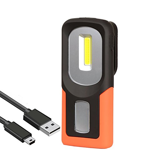 Lampada da lavoro Ricaricabile Lampade di ispezione Torcia LED COB Arancione - Ilgrandebazar