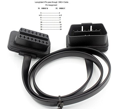 LoongGate OBD-II OBD2 Cavo di prolunga Profilo Ultra Basso - 1 to 1 Flat 0.6m - Ilgrandebazar