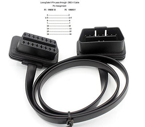 LoongGate OBD-II OBD2 Cavo di prolunga Profilo Ultra Basso - 1 to 1 Flat 0.6m - Ilgrandebazar