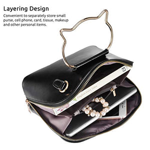 Vbiger Borsa da donna a tracolla alla moda Borse casual con manico Nero