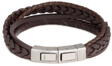 Carica l&#39;immagine nel visualizzatore di Gallery, Fossil JF85296040 Bracciale da Uomo in Pelle/Acciaio Inossidabile - Ilgrandebazar