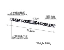 Carica l&#39;immagine nel visualizzatore di Gallery, PJ JEWELRY - Braccialetto da uomo in acciaio inox e silicone, con citazione...