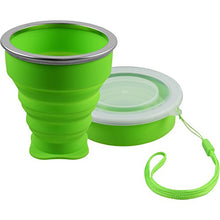 Carica l'immagine nel visualizzatore di Gallery, shibby Silicone Pieghevole - Bicchiere Colore Rosso, Coppa da Viaggio Verde