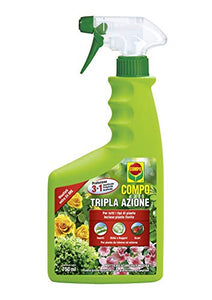 COMPO Tripla Azione PFnPO, Insetticida-Fungicida-Acaricida pronto all'uso, Per Piante Ornamentali e da Fiore di tipo arbustivo ed erbaceo, 750 ml