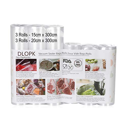 Sottovuoto Sacchetti Rotoli da 3 6 Packs 15X300cm and 20x300cm - Ilgrandebazar